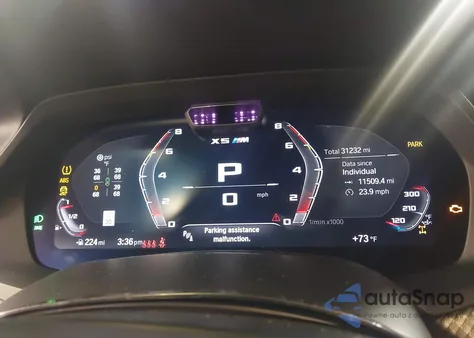 2021 BMW X5 M z USA, uszkodzony, nr VIN 5YMJU0C04M9F63827